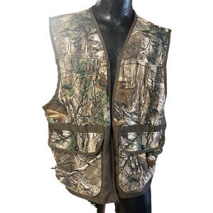 VINTAGE Game Winner Realtree Adult Camouflage Hunting Vest Full Zip Size Large